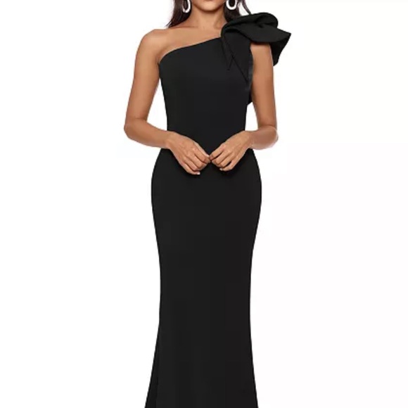 Betsy & Adam Black One Shoulder Dress - Picture 1 of 11